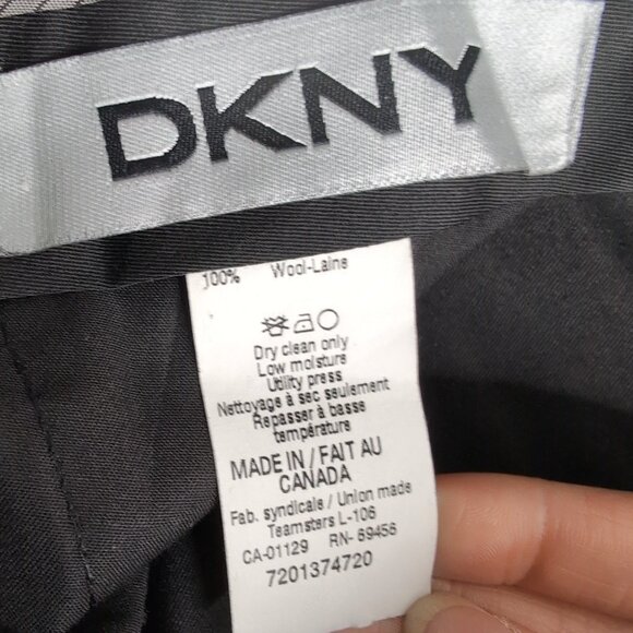 DKNY Men's Black Striped Dress Pants 100% Wool, Size 36 - Picture 3 of 6